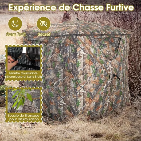 Store de Chasse Portable de 2-3 Personnes Vue à 270° Camouflage