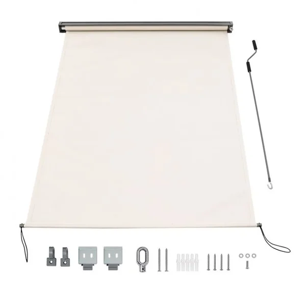 Store Enrouleur Occultant Grande Bloquement de la Lumière 160x250 CM Écran d'Intimité Imperméable Beige