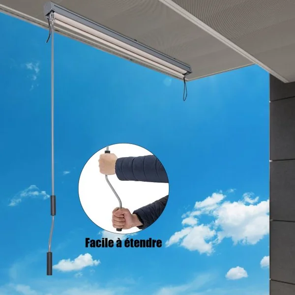 Store Enrouleur Occultant Grande Bloquement de la Lumière 160x250 CM Écran d'Intimité Imperméable Beige