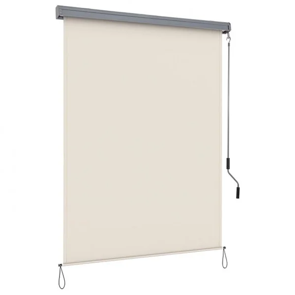 Store Enrouleur Occultant Polyester 140x250CM Écran Imperméable pour Fenêtres et Portes Beige