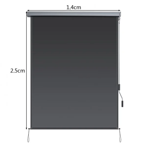 Store Enrouleur Occultant Polyester 140x250CM Écran Imperméable pour Fenêtres et Portes Gris foncé
