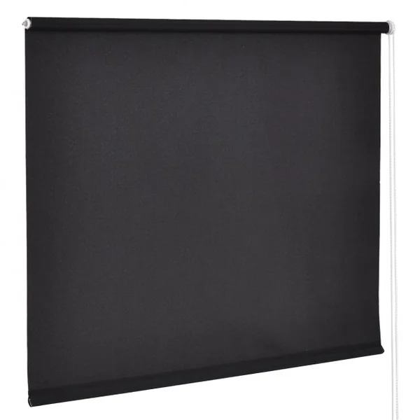 Store Enrouleur Semi-occultant Thermique pour Fenêtre Tubes en Aluminium Polyester PVC, 55x150cm, Noir