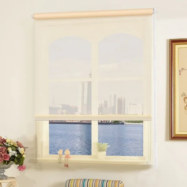 Store Semi-occultant Store Thermique Store Enrouleur Anti-UV Soleil Tubes en Aluminium Tissu Polyester, 50x150cm, Beige