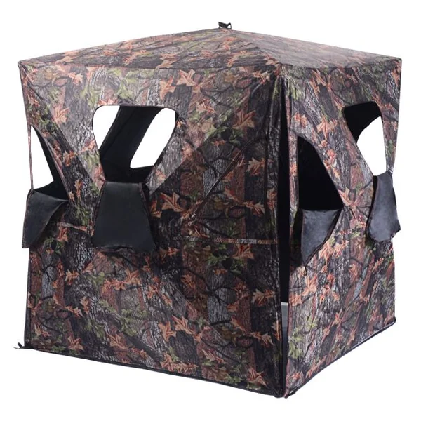 Store Tente de Chasse Portable pour 3 Personnes Vue Dégagée à 360° avec Sangles d'Arrimage Piquets de Sol Sac de Transport 148x148x170cm