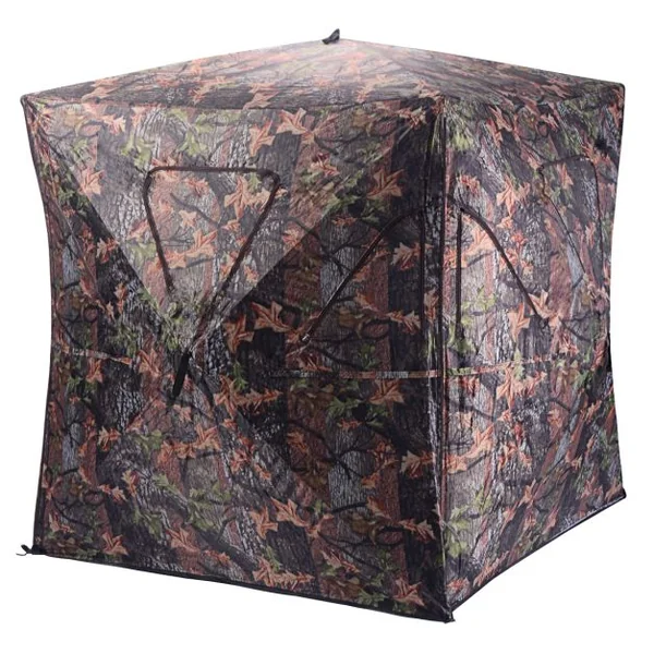 Store Tente de Chasse Portable pour 3 Personnes Vue Dégagée à 360° avec Sangles d'Arrimage Piquets de Sol Sac de Transport 148x148x170cm