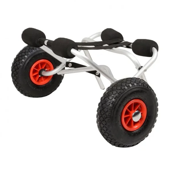 Support de remorquage pour canoë-kayak en aluminium Capacité de charge 100kg, 2 roues 1 sangle de 4.5 m, 70 x 50 x 26 cm