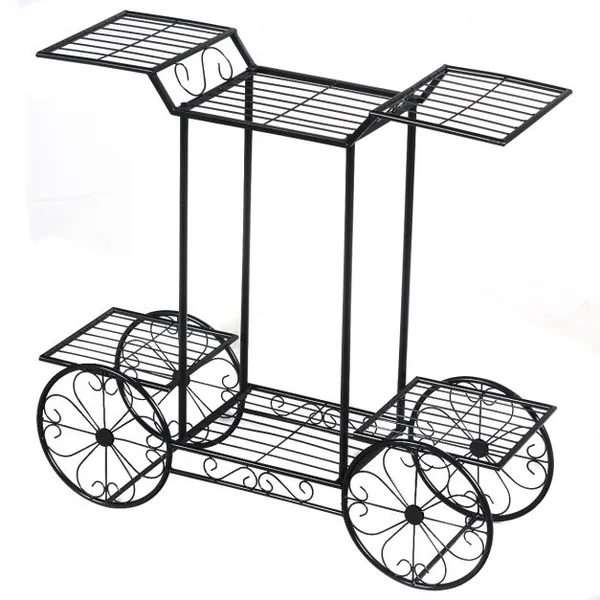 Support Métallique pour Jardin Support des Plantes en Pots 6 Etages Noir