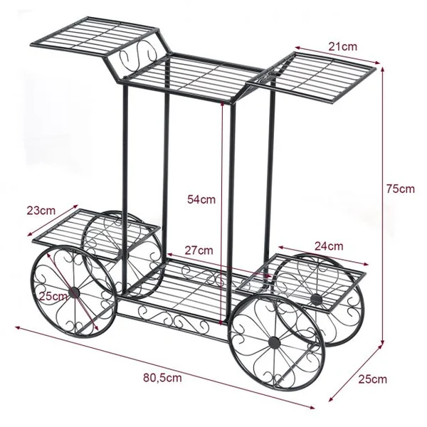 Support Métallique pour Jardin Support des Plantes en Pots 6 Etages Noir