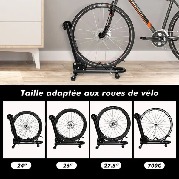 Support Pliable de Rangement pour Vélo pour Vélo de 60,9 cm 66 cm 68,5 cm VTT 700 C et Vélo de Route Noir