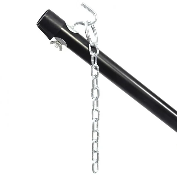 Support pour Hamac en Métal Support pour Balancelle et Chaises Suspendues Capacité 150kg, 324x104,5x108cm, Noir
