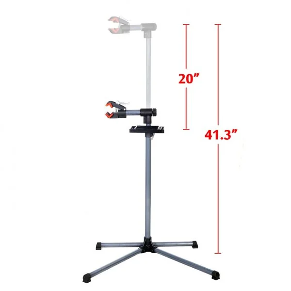 Support télescopique pour vélo Support de réparation de vélo, Bras réglable, Pivotant 360°, 20 kg max, 198x104cm, Rouge