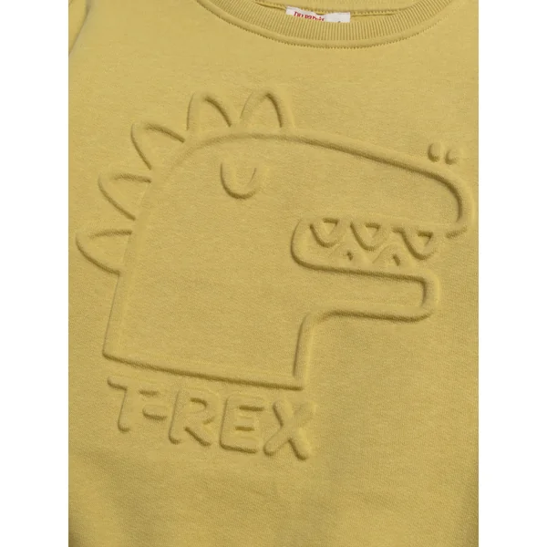 Sweat jaune moutarde animation dinosaure - Soins Bébé Naturels & Produits Maman Après Naissance