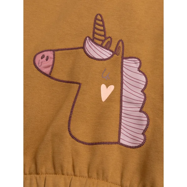 Sweat jaune moutarde animation licorne - Soins Bébé Naturels & Produits Maman Après Naissance