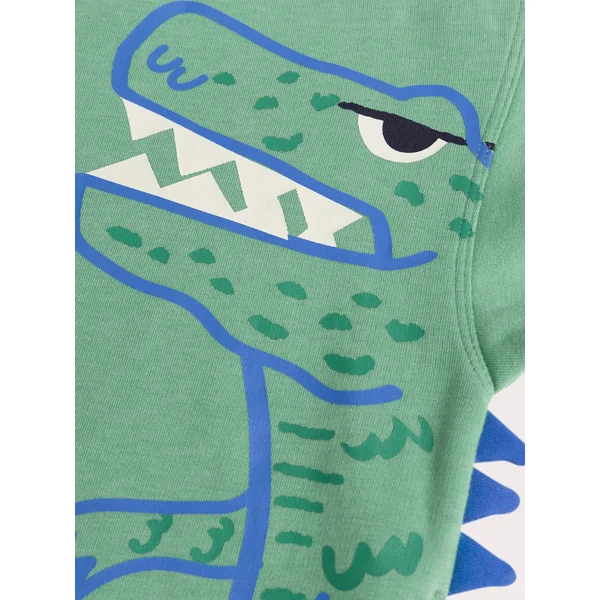 Sweat zippé vert à capuche animation dino - Soins Bébé Naturels & Produits Maman Après Naissance