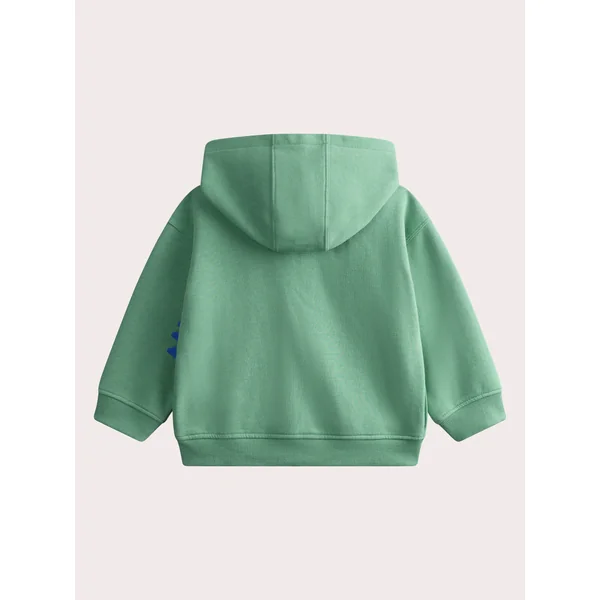 Sweat zippé vert à capuche animation dino - Soins Bébé Naturels & Produits Maman Après Naissance