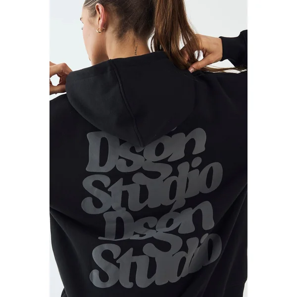 Sweat à Casynthétiqueche Oversize DSGN Studio avec Slogan en Relief