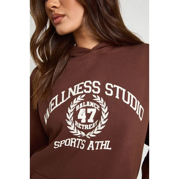Sweat à Casynthétiqueche Oversize Imprimé Wellness Studio