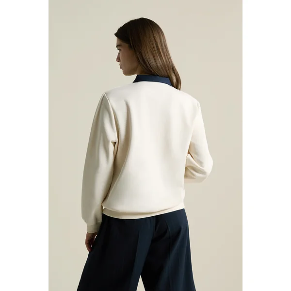 Sweatshirt bicolore col polo