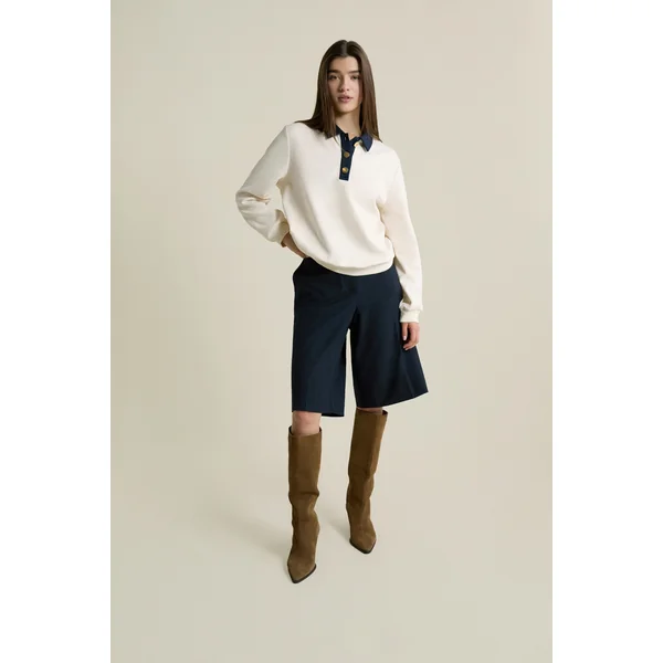 Sweatshirt bicolore col polo