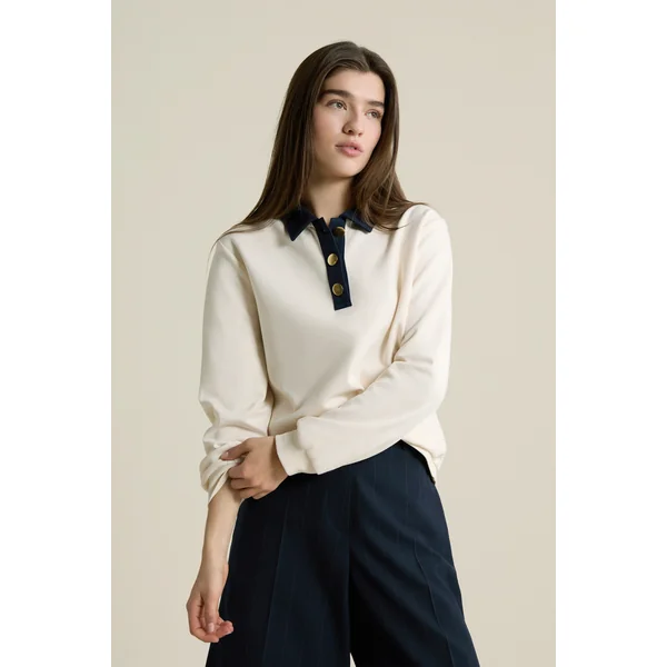 Sweatshirt bicolore col polo