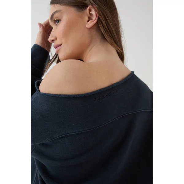 Sweat-shirt Oversized Délavé Épaules Dénudées En Molleton Épais Dsgn Studio