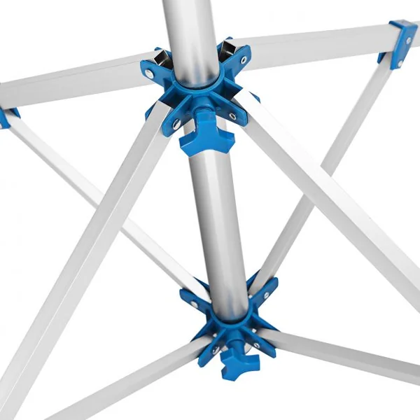 Séchoir à Linge Extérieur / Intérieur Pliable Support en Aluminium 100 x 100 x 150 cm avec 16 m corde à linge Hauteur Réglable