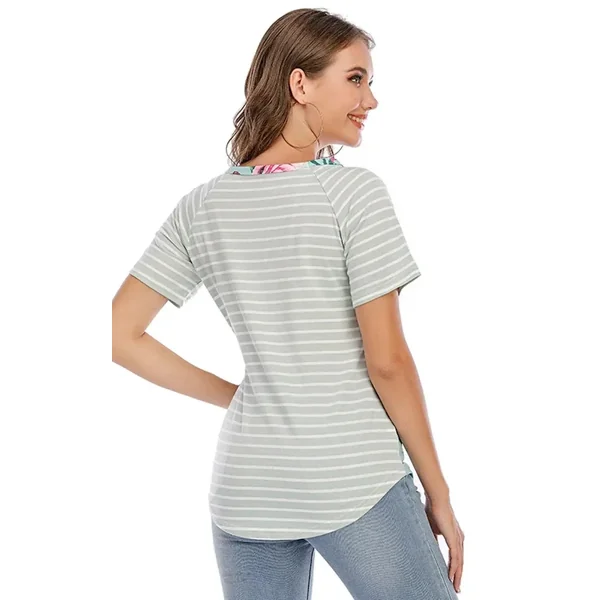 T Shirt Allaitement Floral Rayé