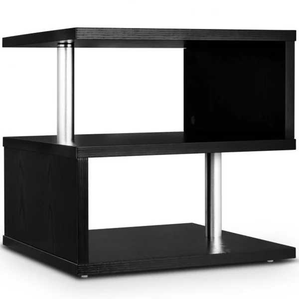 Table basse avec porte-revues intégré Noir Moderne multifonctionnelle pour Bureau