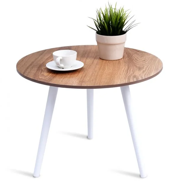 Table basse design moderne Table ronde en bois Table d’activité pour enfant, 56 x 43 cm (D x H), Bicolore