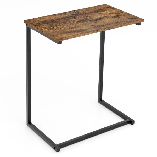 Table d'Appoint Bout de Canapé de Style Industriel Moderne Cadre en Métal 55 x 36 x 67 CM pour Salon Chambre Balcon