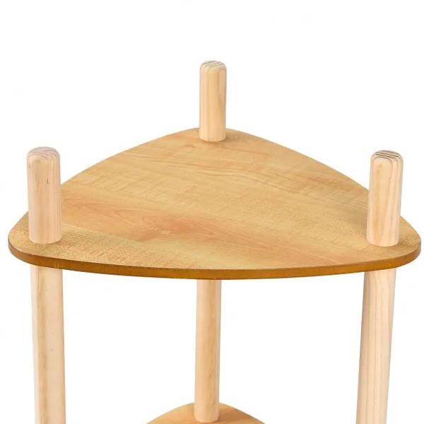 Table d'Appoint en MDF Table Basse roulante Table à café 2 niveaux pour rangement, Design Scandinave, 44x44x68cm, naturel