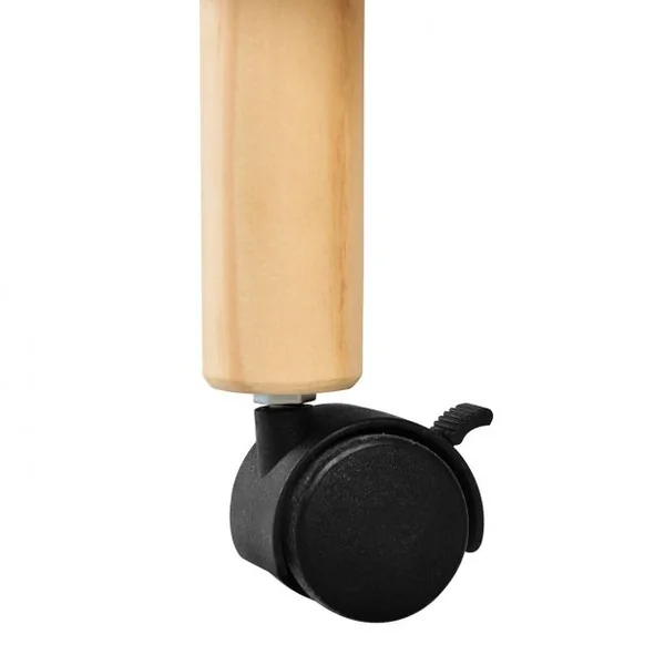 Table d'Appoint en MDF Table Basse roulante Table à café 2 niveaux pour rangement, Design Scandinave, 44x44x68cm, naturel