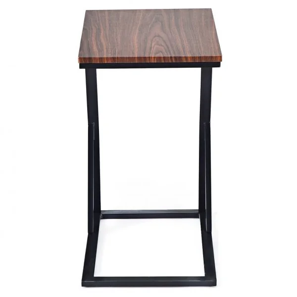 Table d’Appoint Moderne Table de Chevet avec Pieds en Forme de Croix en MDF et Fer, 50 x 30 x 60,5cm, Noir et Marron