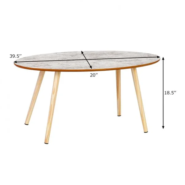 Table d'Appoint Ronde Table Basse en MDF Table à Café de style Scandinave 100 x 50 x 46.5 cm Couleur Patinée