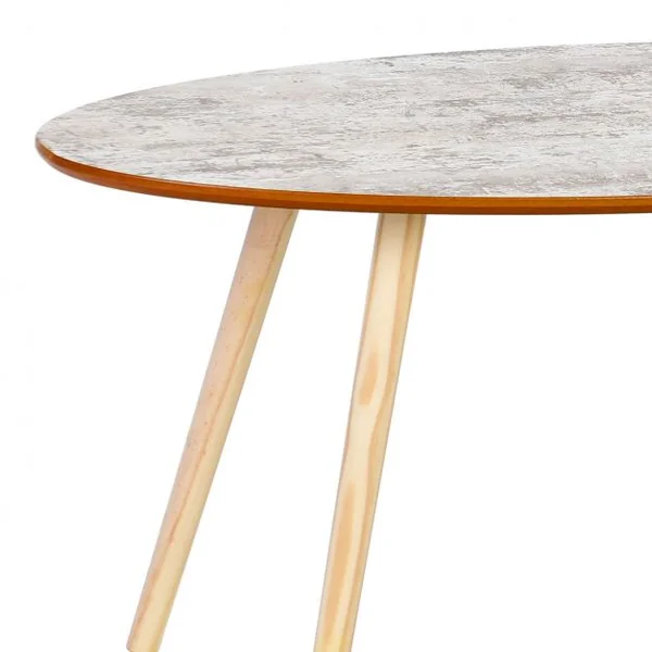 Table d'Appoint Ronde Table Basse en MDF Table à Café de style Scandinave 100 x 50 x 46.5 cm Couleur Patinée