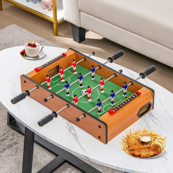 Table de Baby-foot avec 12 Figurines 2 Panneaux de Score 2 Balles Inclus pour Adulte Enfants 51 x 31x 10 CM