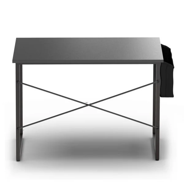 Table de Bureau de Travail avec Porte-documents Latéral 102x51x76CM Style Industriel Noir