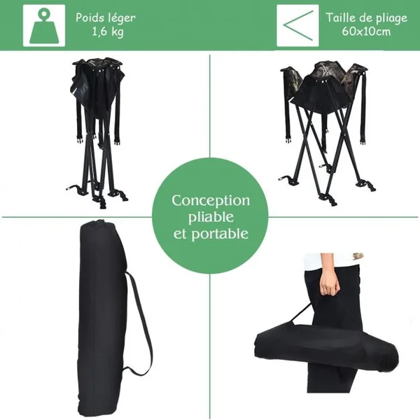 Table de Camping Pliable avec 2 Porte-gobelet Cadre en Acier avec Sac de Transport 47x47x45CM