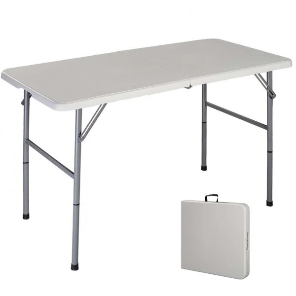 Table de Camping Pliable Buffet Table Pliante Portable Table Jardin Blanche 182cm 150cm 122cm-S