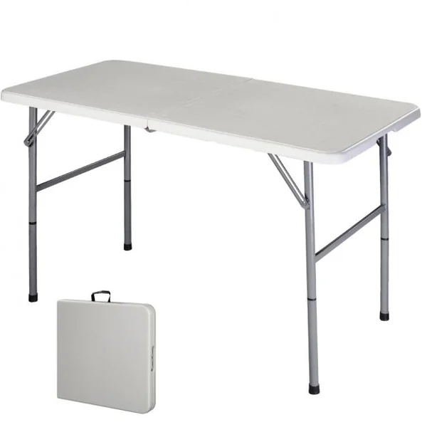 Table de Camping Pliable Buffet Table Pliante Portable Table Jardin Blanche 182cm 150cm 122cm-S