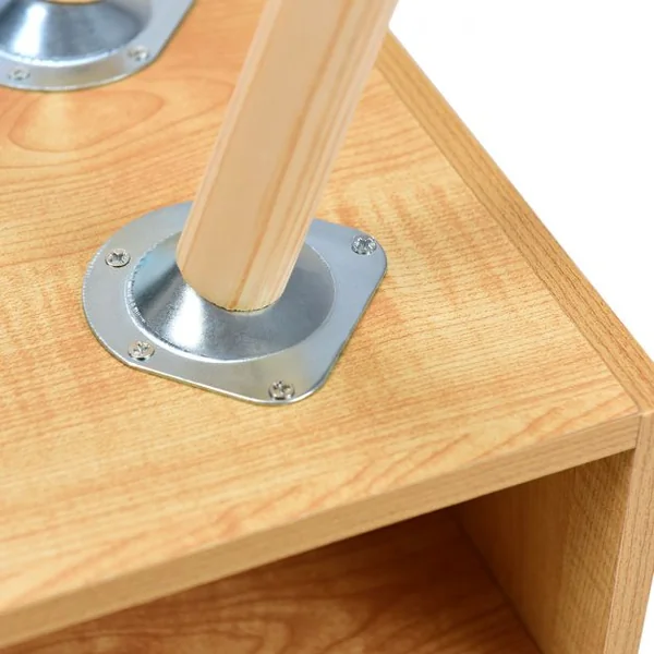 Table de Chevet en Bois Scandinave Laqué Satiné avec étagère en MDF Durable et Stable, 40 x 30 x 54 cm, Couleur Naturel
