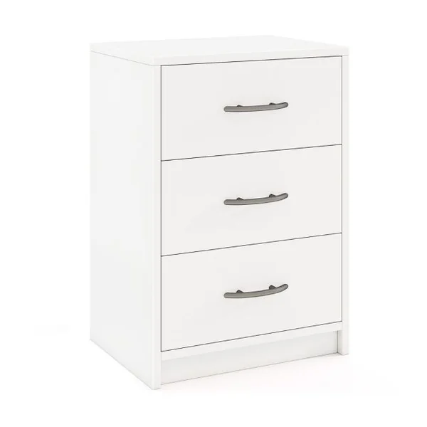 Table de Chevet Moderne avec Rangement Table de Nuit Compacte avec Kit Antibasculement Blanc