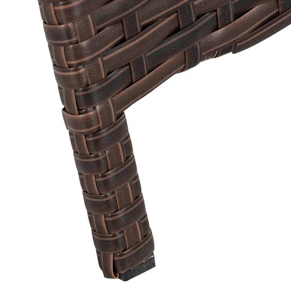Table de Jardin en Rotin Pliante Table Basse en Rotin Tressé pour Salon Balcon Structure en Fer, 60x40x39cm, Marron