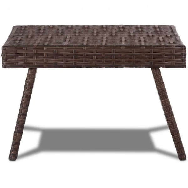 Table de Jardin en Rotin Pliante Table Basse en Rotin Tressé pour Salon Balcon Structure en Fer, 60x40x39cm, Marron