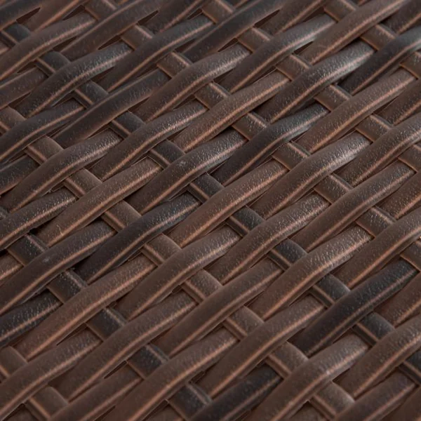 Table de Jardin en Rotin Pliante Table Basse en Rotin Tressé pour Salon Balcon Structure en Fer, 60x40x39cm, Marron