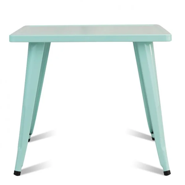 Table de Jeu Carrée pour Enfant avec Coins Arrondis et Surface Lisse Capacité 100 Kg en Acier 68,5x68,5x61cm Bleu