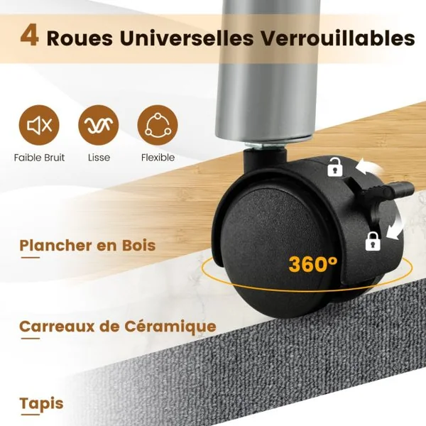Table de Manucure Pliante avec Collecteur de Poussière Électrique Bureau d’Esthéticienne avec Lampe LED Flexible Coussin pour Poignet Blanc
