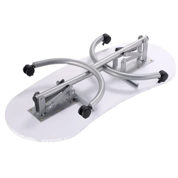 Table de manucure pliante portable pour ongles cosmétique avec roulettes tiroir coussin et housse, 90 x 37 x 68 cm, Blanc