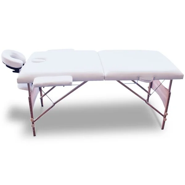 Table de massage pliante professionnel Lit de massage ergonomique, Portable, avec accessoires, 184x69x58.5-87.5cm, Blanc