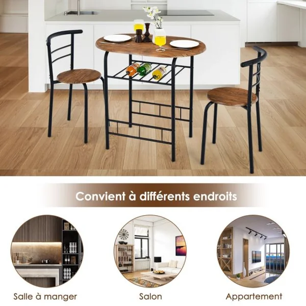 Table et Chaises de Cuisine Table et 2 Chaises Table et Chaises Salle à Manger MDF Café
